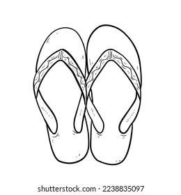 Sketch Template Sandals White Background vector modern illustration