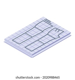 Sketch textile production icon. Isometric of sketch textile production vector icon for web design isolated on white background