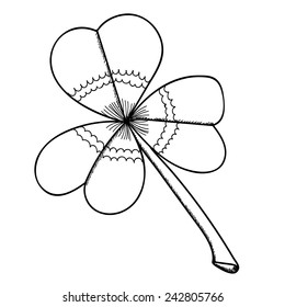 Sketch three-sheeted clover for St. Patrick's Day.