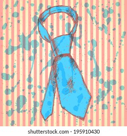 Sketch tie, vector vintage background eps 10