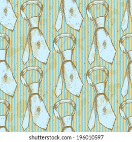 Sketch tie, vector vintage seamless pattern eps 10