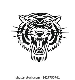 sketch tiger tattoo in vector image