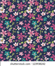 sketch tiny flower seamless pattern background