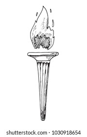 Sketch of  torch isolated on a white background. Vector