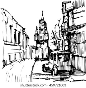sketch of town