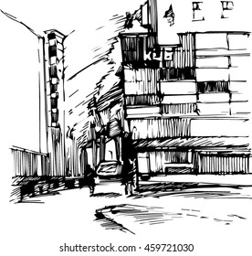 sketch of town