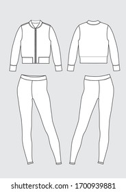 sketch of a tracksuit, bomber jacket and pants