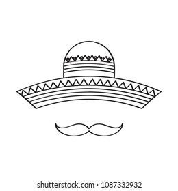 Sketch Traditional Mexican Hat Stock Vector (Royalty Free) 1087332932