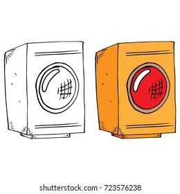 Sketch of a traffic light for one color. Orange traffic light with red color. vector illustration.