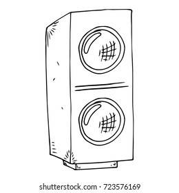 Sketch of a traffic light for two colors. Vector illustration traffic light for two colors. Hand drawn.