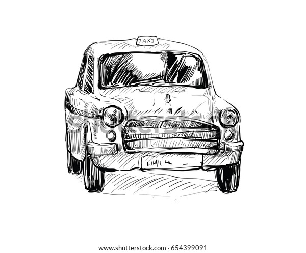 sketch of transportation city in
India show local taxi isolated, illustration
vector