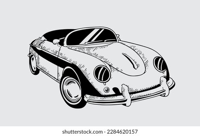 sketch transportation of ink drawing for poster, graphic design, postcard, name card.