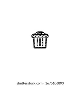 sketch of trash bin cartoon design
