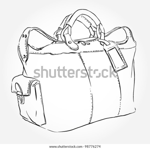 Sketch Travel Bag Stock Vector (Royalty Free) 98776274