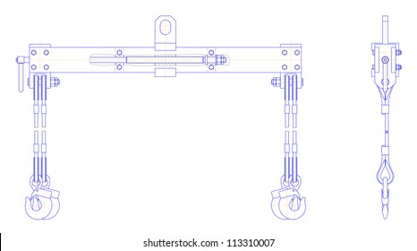 Sketch. Travers lifting mechanism. EPS 10