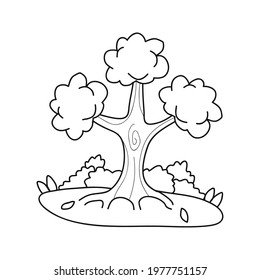 sketch of tree, good for coloring book, cartoon illustration, vector illustration, eps10.