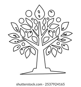 Sketch of tree isolated on white background