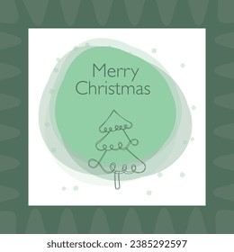 Sketch of tree and Merry Christmas template design