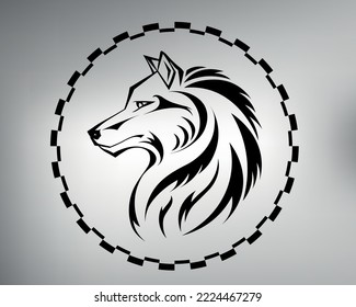 Sketch Tribal Dog Tattoo. Vector Drawing Man's Best Friend. Dog Logo