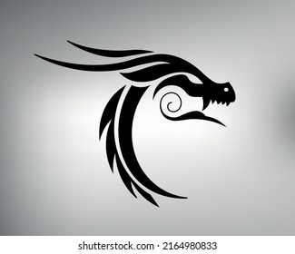 Sketch Tribal Dragon Tattoo Dragon Logo Stock Vector (Royalty Free ...