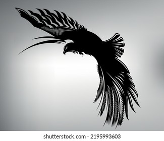 boceto de un tatuaje de águila tribal. dibujo vectorial de un águila en vuelo. logotipo de águila