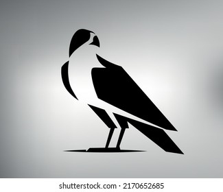 Sketch Of A Tribal Hawk Tattoo. Hawk Logo. Vector Drawing Bird Of Prey