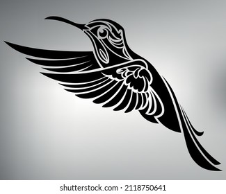 tribal hummingbird drawing