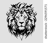 sketch of a tribal lion tattoo. lion king logo. vector drawing graceful and graceful king of beasts lion