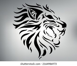 
sketch of a tribal lion tattoo. lion king logo. vector drawing graceful and graceful king of beasts lion