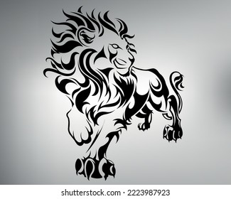 sketch of a tribal lion tattoo. vector drawing king of beasts. lion logo