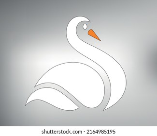 sketch of a tribal swan tattoo. swan logo. vector drawing white swan