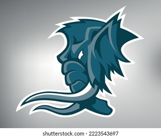 sketch tribal tattoo elephant. vector drawing of a formidable giant with tusks. elephant logo