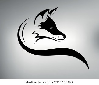 
Sketch Stamm Tätowierung Fuchs. Vektorschlichte Zeichenfox. Fuchslogo