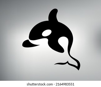 sketch of a tribal tattoo killer whale. killer whale logo. vector drawing funny killer whale