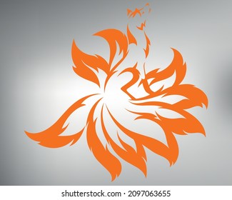 sketch tribal tattoo nine-tailed fox. vector drawing demon foxes with nine tails. fairy fox