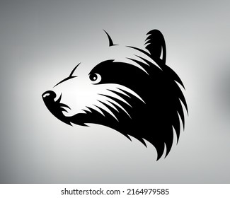 sketch of a tribal tattoo raccoon. brave raccoon logo. vector drawing funny raccoon head