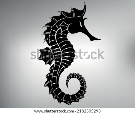 sketch of a tribal tattoo of a seahorse. vector drawing amazing seahorse design. seahorse logo Stock photo © 