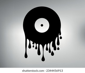 
sketch tribal tattoo vinyl record. vector simple music record flowed in the form of drops. logo vinyl