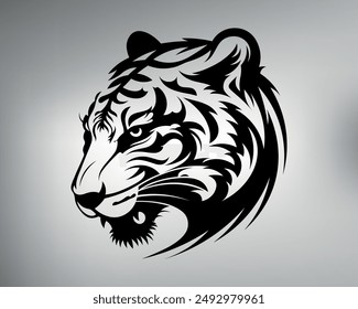 sketch of a tribal tiger tattoo. vector drawing of a predator's gaze. tiger logo.