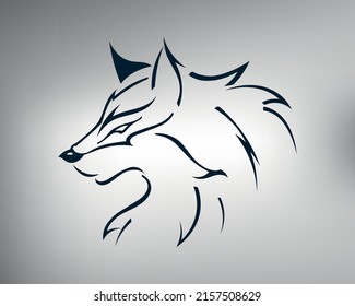 sketch of a tribal wolf tattoo. wolf logo. vector drawing forest doctor and wolf hunter