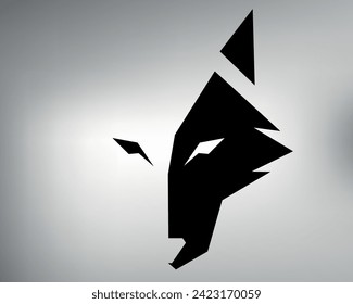 dibujo de un tatuaje de lobo tribal. dibujo vectorial minimalista de la cabeza de un lobo. logotipo de lobo