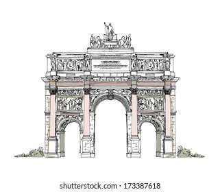 Sketch of Triumph Arch in Paris