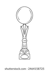 Sketch of trophy, goblet, cup, chalice. Victory symbol