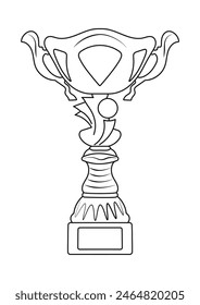 Sketch of trophy, goblet, cup, chalice. Victory symbol