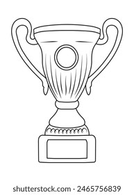 Sketch of trophy, goblet, cup, chalice. Victory symbol