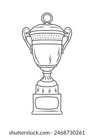 Sketch of trophy, goblet, cup, chalice. Victory symbol