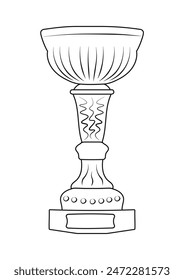 Sketch of trophy, goblet, cup, chalice. Victory symbol