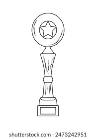Sketch of trophy, goblet, cup, chalice. Victory symbol