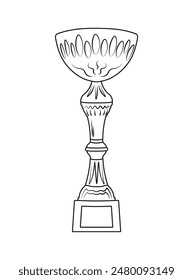 Sketch of trophy, goblet, cup, chalice. Victory symbol