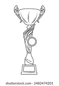 Sketch of trophy, goblet, cup, chalice. Victory symbol